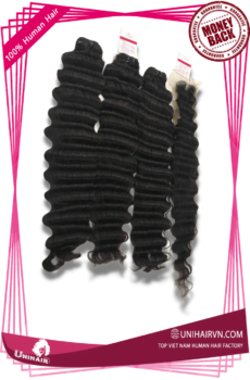 Double Drawn Deep Wave Weft Hair Extensions