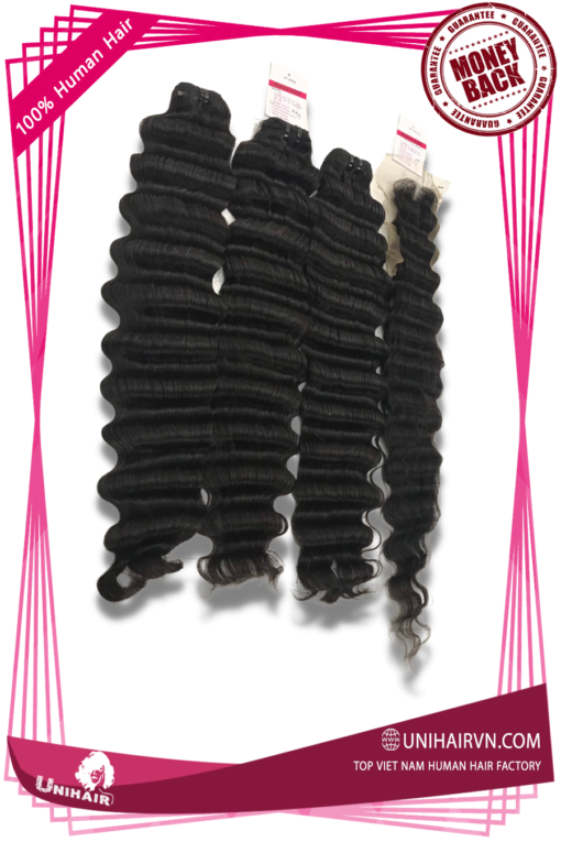 Double Drawn Deep Wave Weft Hair Extensions