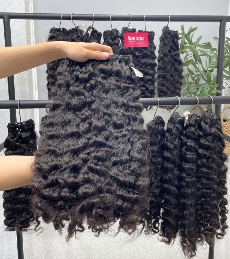 Burmese Curly Raw Hair Weft - Vietnamese Raw Human Hair Wholesale | Unihairvn 1 Burmese Curly Raw Hair