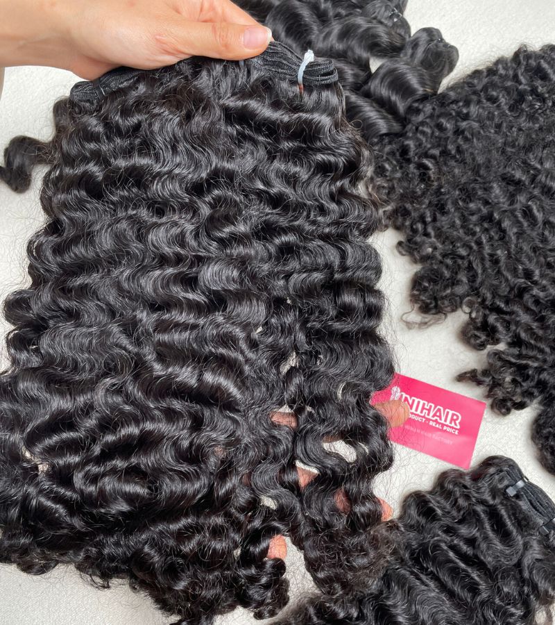 Burmese Curly Raw Hair Weft - Vietnamese Raw Human Hair Wholesale | Unihairvn 3 Burmese Curly Raw Hair