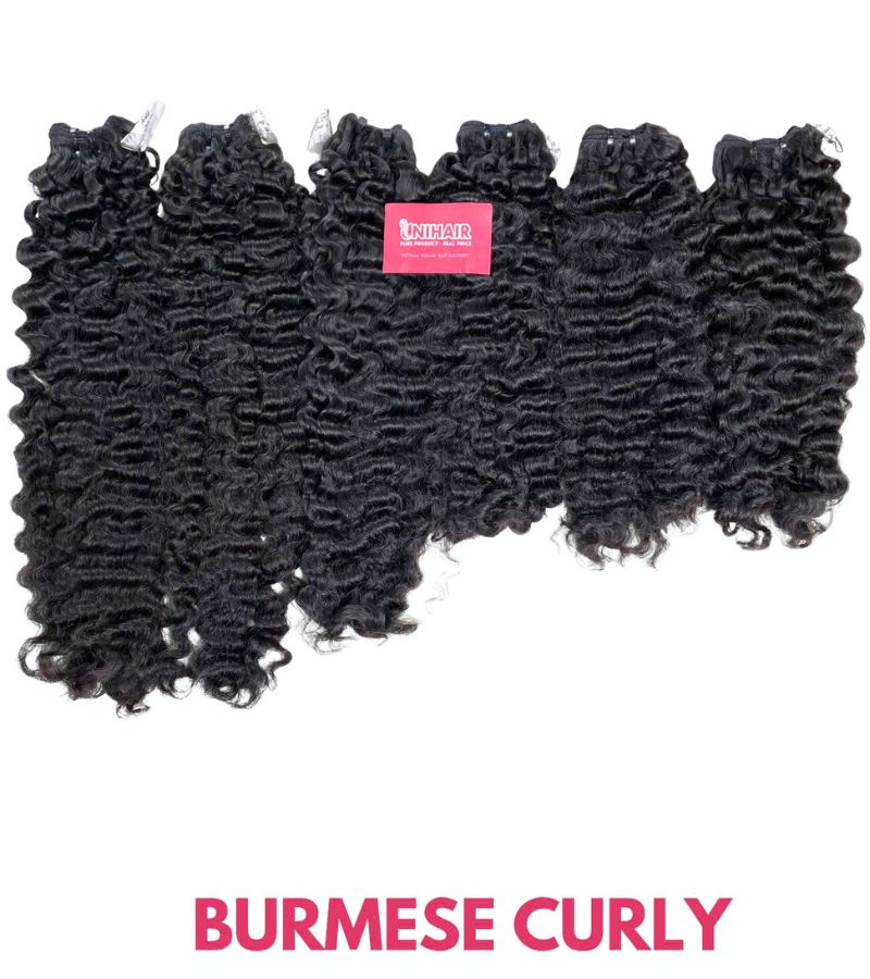 Burmese Curly Raw Hair Weft - Vietnamese Raw Human Hair Wholesale | Unihairvn 4 Burmese Curly Raw Hair