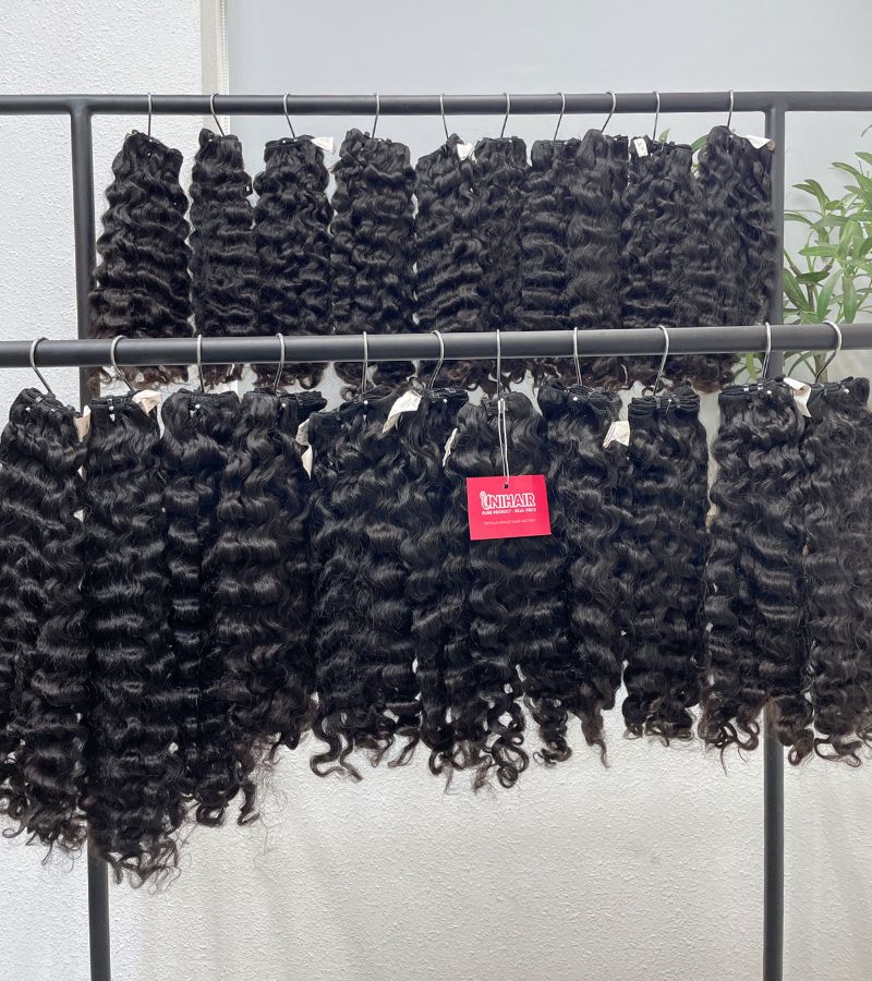 Burmese Curly Raw Hair Weft - Vietnamese Raw Human Hair Wholesale | Unihairvn 2 Burmese Curly Raw Hair