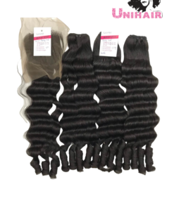 Double Drawn Fancy Curly Weft Hair