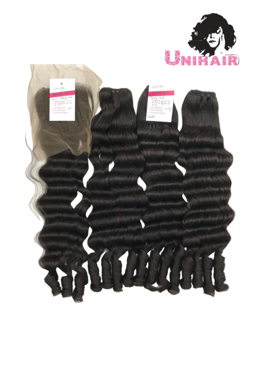 Double Drawn Fancy Curly Weft Hair