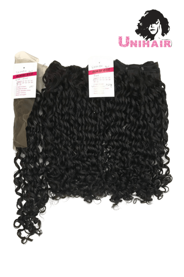 Double Drawn Pixie Curly Remy Weft Hair