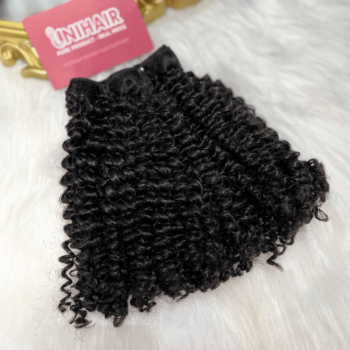 Double Drawn Kinky Curly Remy Weft Hair 1