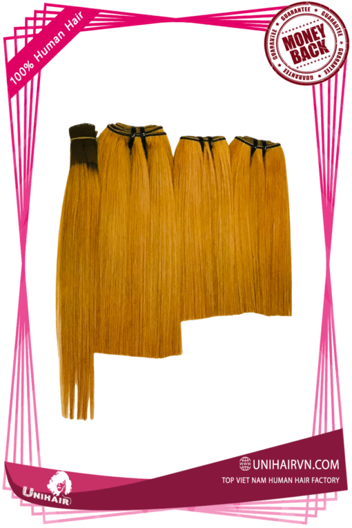 Yellow Color No Tangle No Chemical Silky Bone Straight Hair