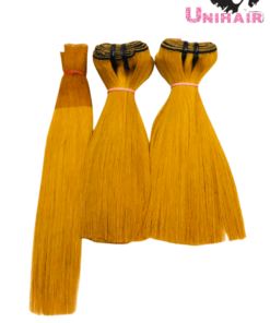 Yellow Color No Tangle No Chemical Silky Bone Straight Hair