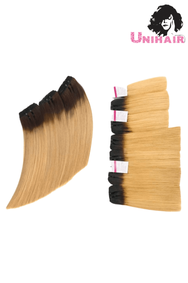 Blonde Ombre Color No Tangle No Shedding Silky Bone Straight Hair