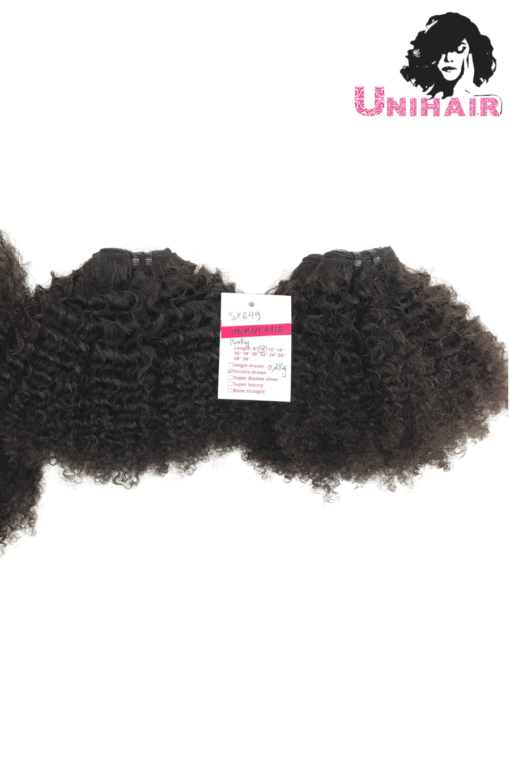 Double Drawn Kinky Curly Remy Weft Hair
