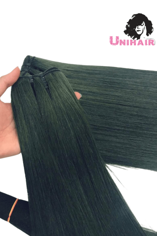 Green Color No Tangle No Chemical Silky Bone Straight Hair