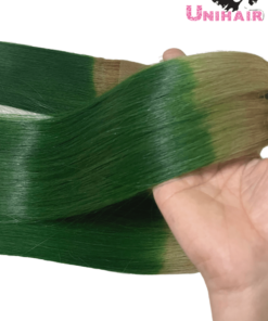 Green Ombre Color No Tangle No Chemical Silky Bone Straight Hair