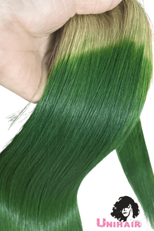 Green Ombre Color No Tangle No Chemical Silky Bone Straight Hair