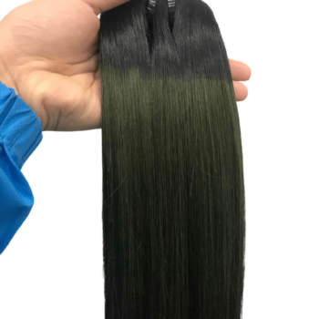 Green Ombre Color No Tangle No Shedding Silky Bone Straight Hair