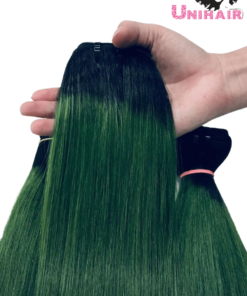 Green Ombre Color No Tangle No Shedding Silky Bone Straight Hair