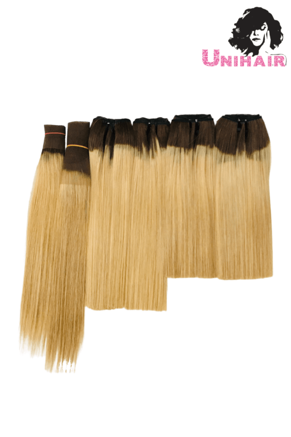 Blonde Ombre Color No Tangle No Shedding Silky Bone Straight Hair