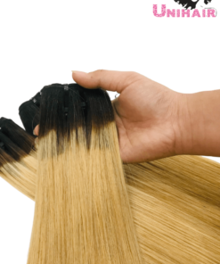 Blonde Ombre Color No Tangle No Shedding Silky Bone Straight Hair