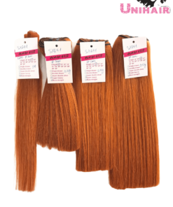 Orange Color No Tangle No Shedding Silky Bone Straight Hair