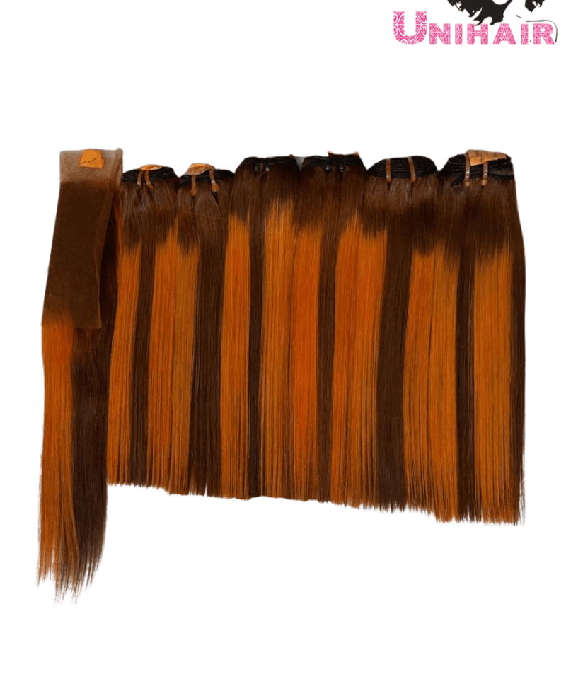 Orange Piano Color Original 100% Human Bone Straight Hair