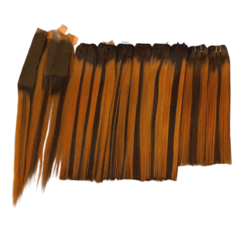 Orange Piano Color Original 100% Human Bone Straight Hair
