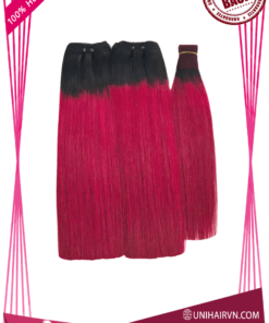 Pink Ombre Color No Tangle No Chemical Silky Bone Straight Hair