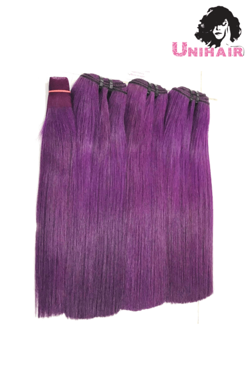 Purple Color No Tangle No Shedding Silky Bone Straight Hair