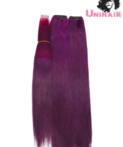 Purple Color No Tangle No Shedding Silky Bone Straight Hair