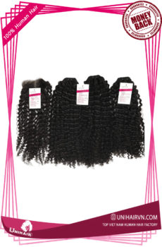 Super Double Drawn Kinky Curly Remy Weft Hair