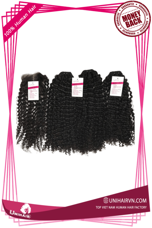 Super Double Drawn Kinky Curly Remy Weft Hair