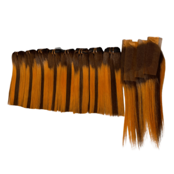 Orange Piano Color Original 100% Human Bone Straight Hair