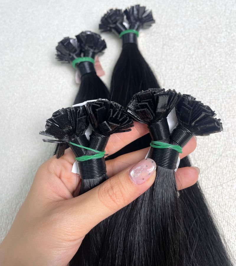 Natural Black Flat Tip Hair Extensions | 100% Vietnamese Hair 5 Natural Black Flat Tip Hair Extensions
