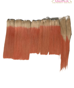 Blonde Orange Ombre Color Bone Straight Hair
