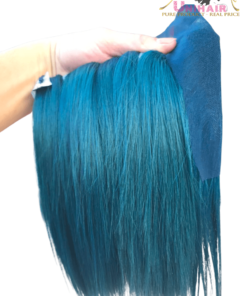 Blue Color Bone Straight Hair