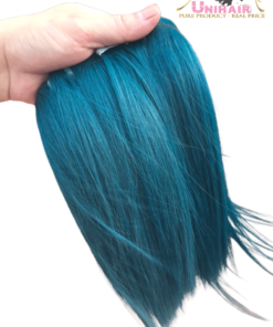 Blue Color Bone Straight Hair