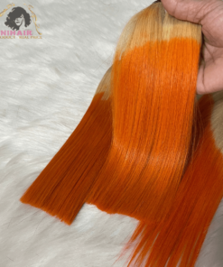 Orange Blonde Ombre Color Bone Straight Hair