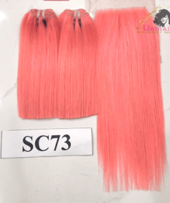 Pink Light Color No Tangle No Shedding Silky Bone Straight Hair