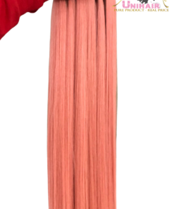 Pink Light Color No Tangle No Shedding Silky Bone Straight Hair