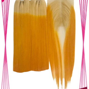 Yellow Blonde Color Bone Straight Hair
