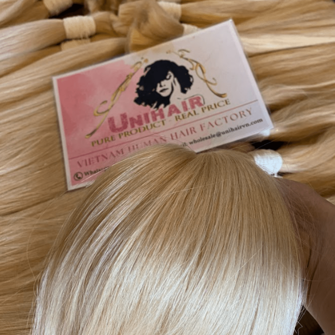 Bulk Hair Blonde Color #613 #60 Double Platinum - Unihairvn- Vietnam  Natural Hair Factory