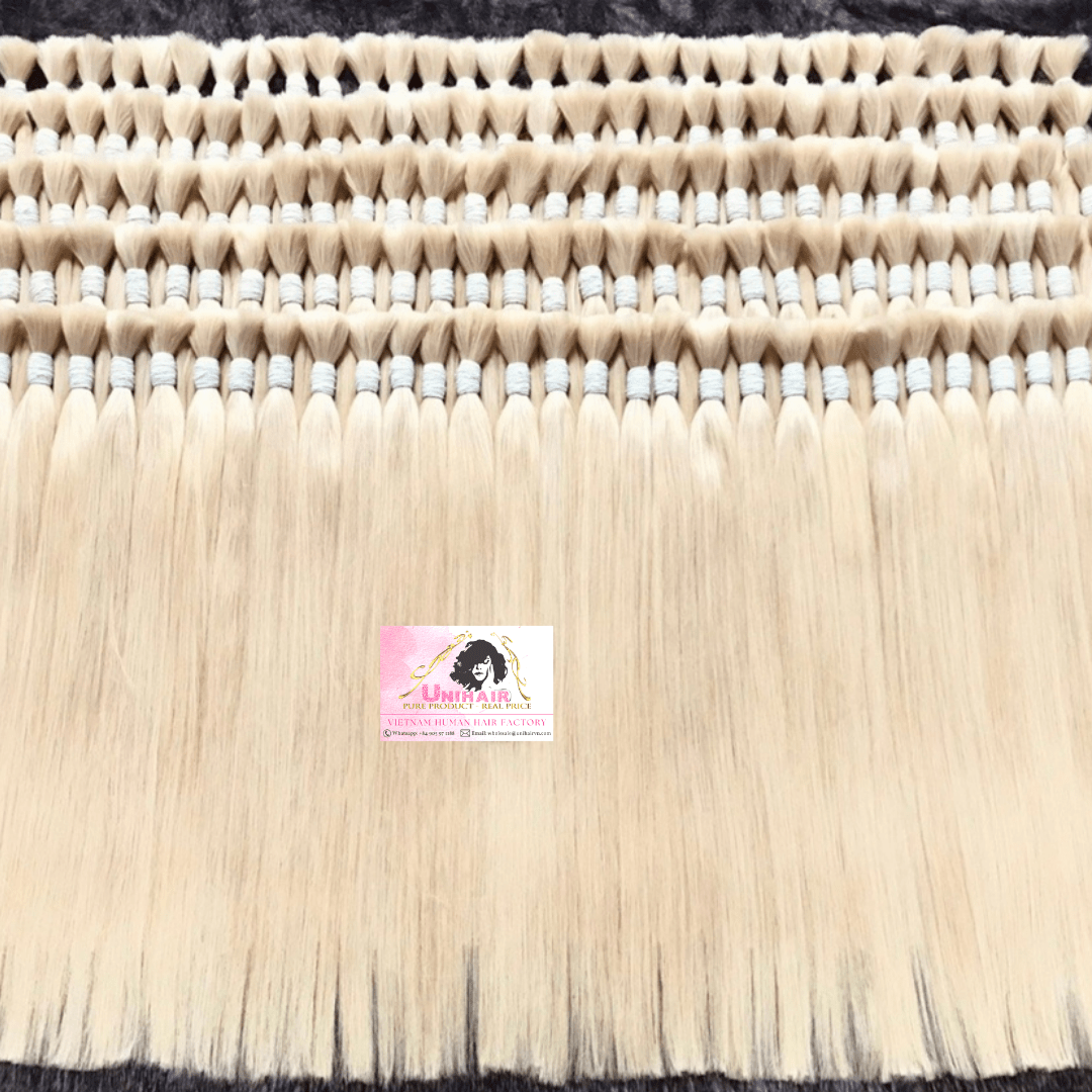Bulk Hair Blonde Color #613 #60 Double Platinum - Unihairvn- Vietnam  Natural Hair Factory