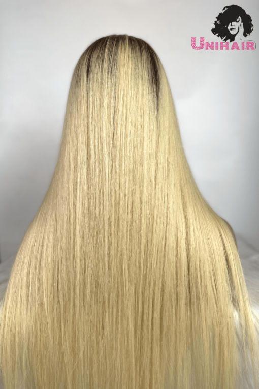 Ombre Brown #613 Bone Straight Closure 4x4 Wigs