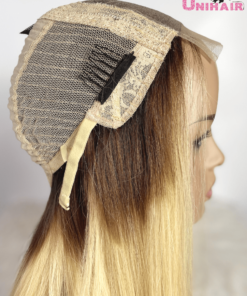 Ombre Brown #613 Bone Straight Closure 4x4 Wigs
