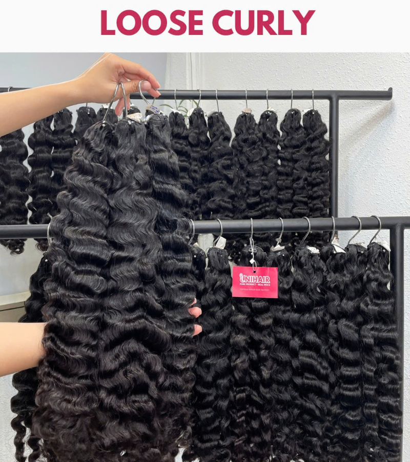 Loose Curly Raw Hair Weft | Natural Color Vietnamese Raw Hair Wholesale 4 Loose Curly Raw Hair Weft | Natural Color Vietnamese Raw Hair Wholesale - Image 4