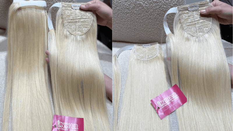 Ponytails Hair Extensions with #613 Color Straight Hair