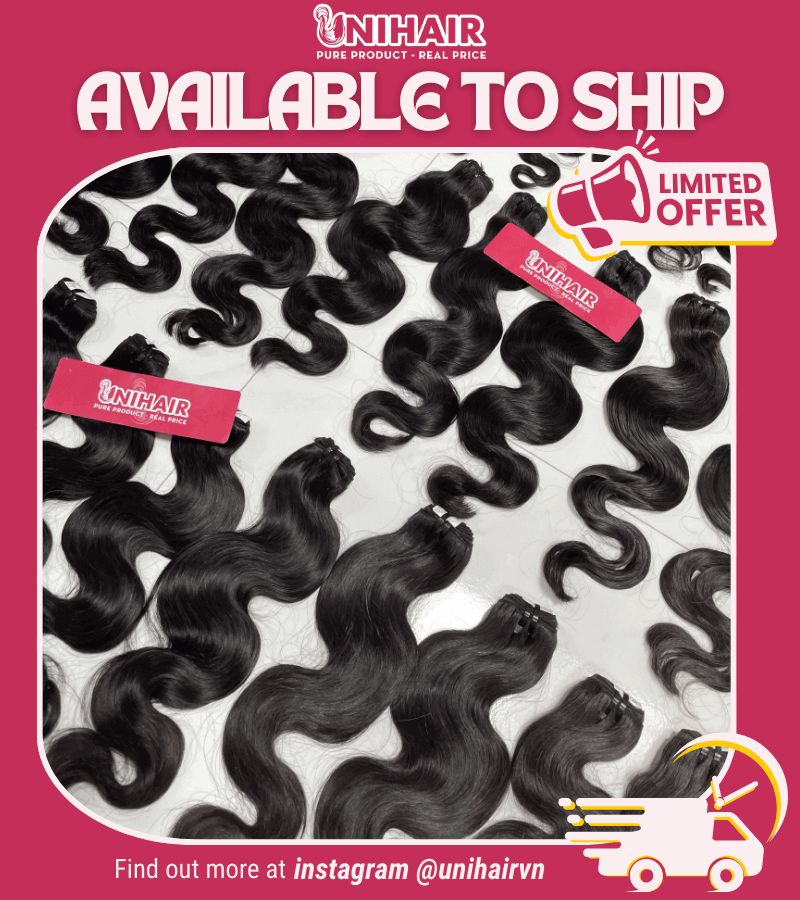 Natural Black Color Body Wavy Raw Weft Hair Available to Ship