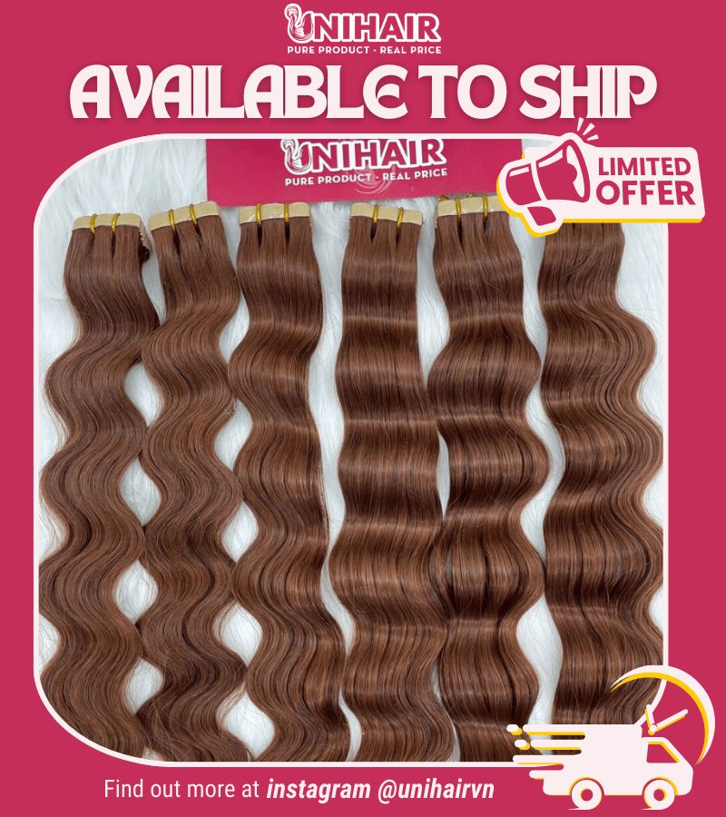 Normal Tape In Hair Extensions with #33 Color Natural Wavy Hair