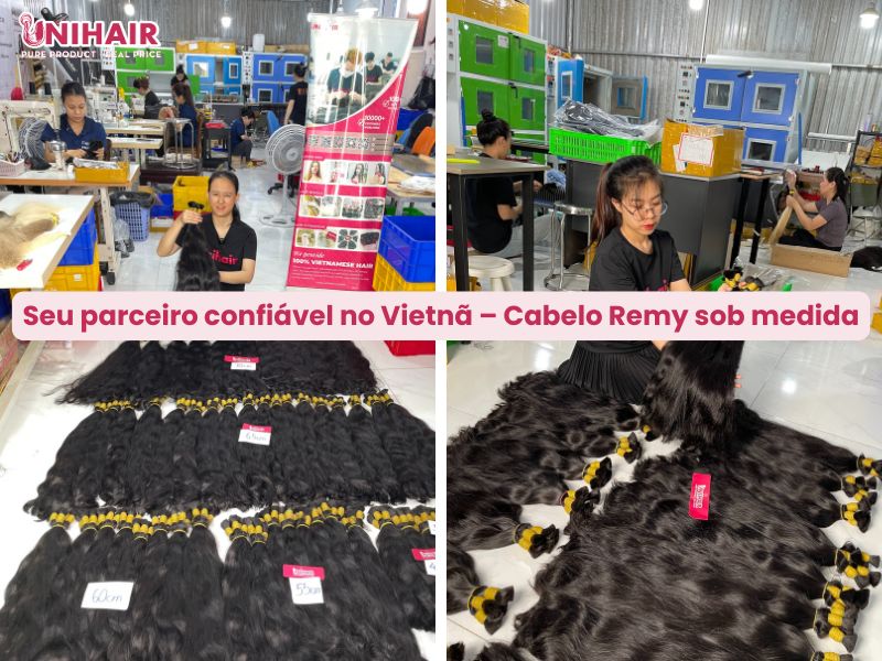 Cabelo Bulk Remy do Vietnã