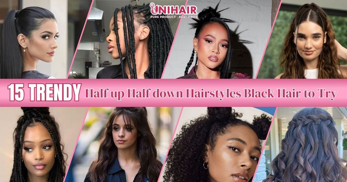 half up half down hairstyles black hair