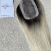 1.8x 3.8 inches Mono With PU Ombre Blonde Color 150% density 10 inches Hair Topper - Kfhair