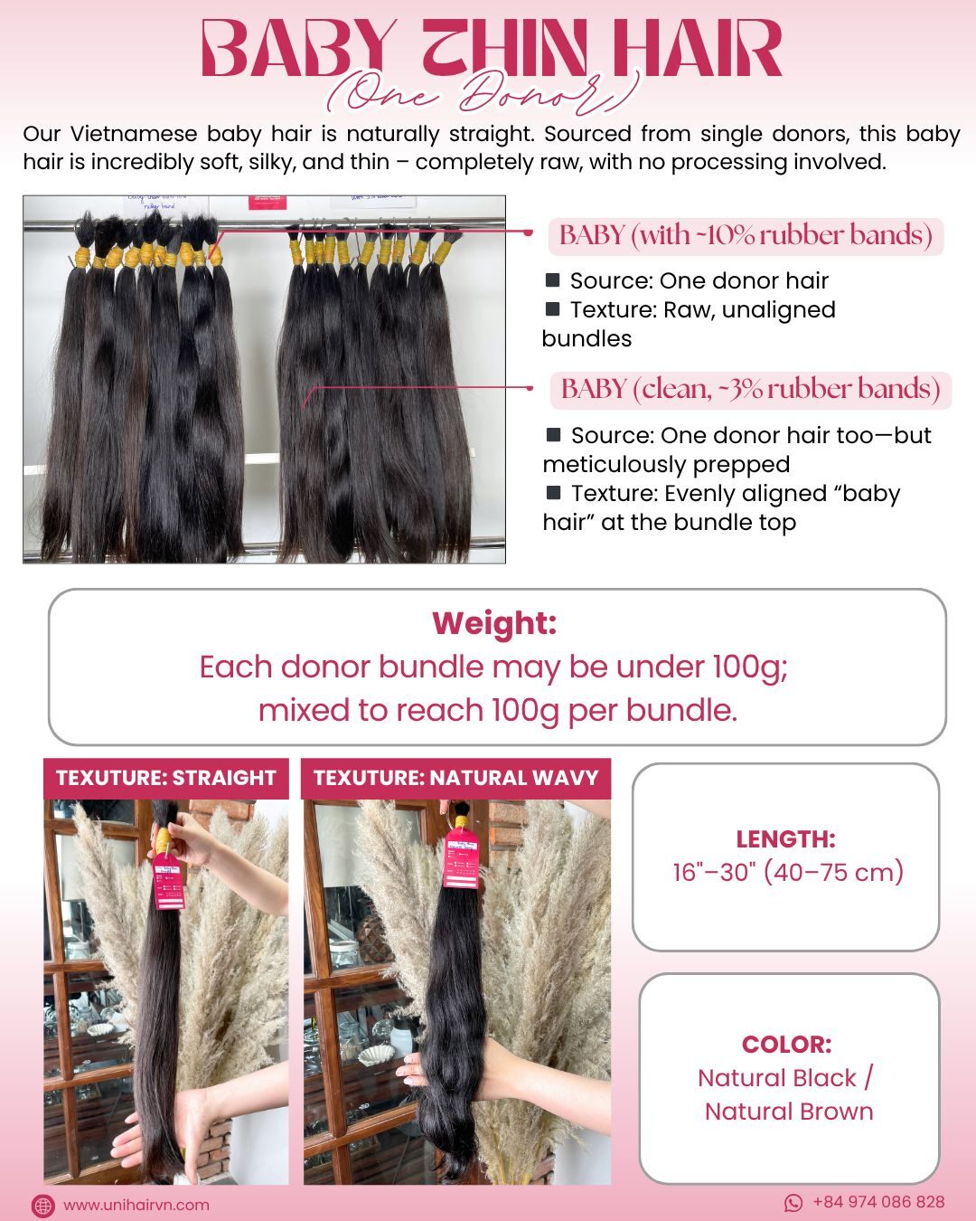 Hair Extensions Catalogue | Premium Human Hair Collection 17 Baby thin hair weft